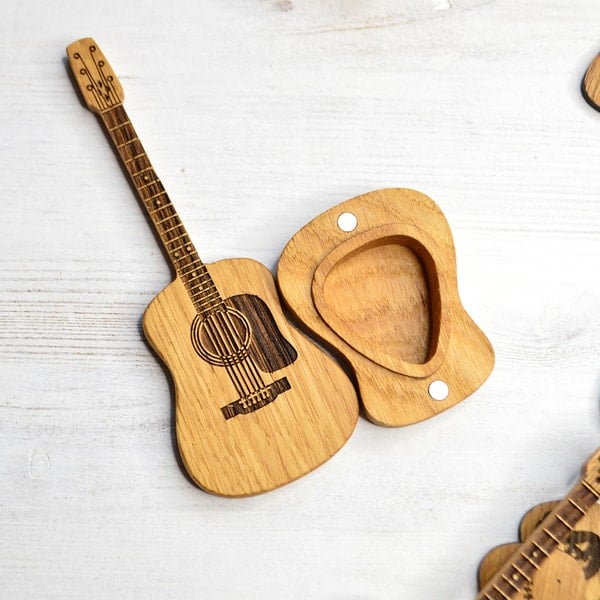 TuneCradle – Mini-Süße-Edition  Plektrum-Etui aus Holz für Gitarre