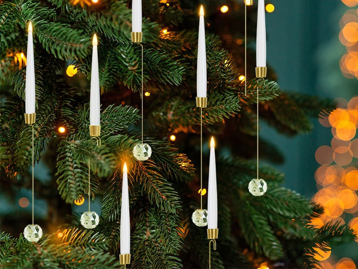 TreeLume - LED-Kerzen für Den Weihnachtsbaum Mit Kristallkugel-Haken