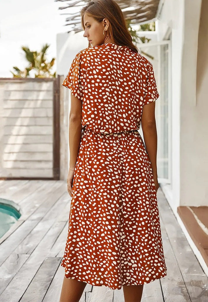 Carine - V Ausschnitt Kleid