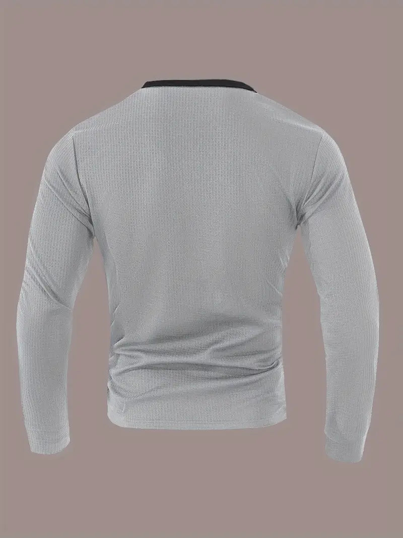 Kyran – Langärmliges Henley Hemd Mit Waffelmuster
