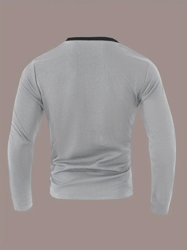 Kyran – Langärmliges Henley Hemd Mit Waffelmuster