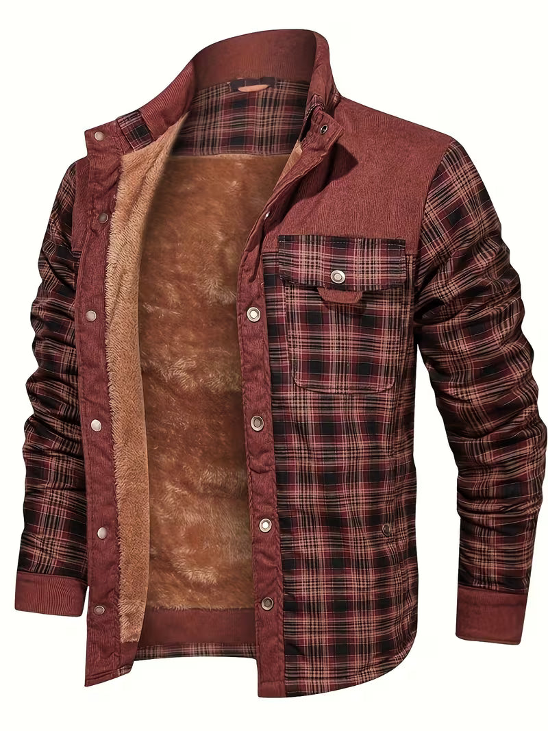 Kerrik – Karierte Jacke Mit Plüschfutter Am Revers
