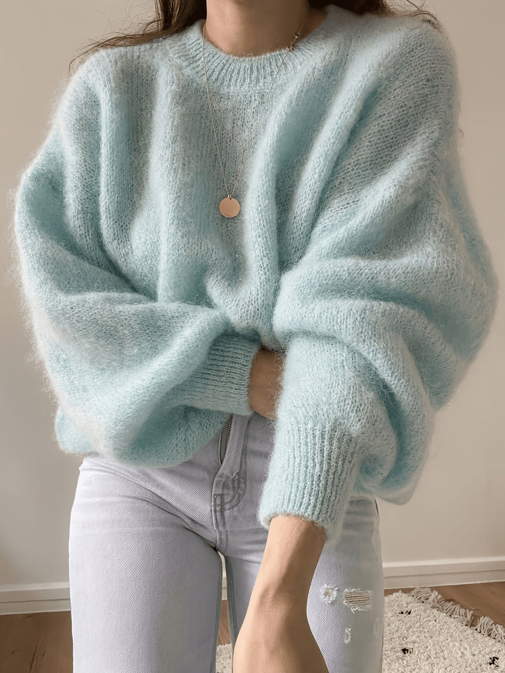 Margaretha – Strickpullover mit Rundhalsausschnitt und Ballonärmeln