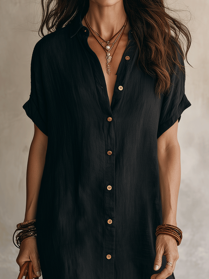Nilisha – Midi-Shirtkleid Aus Leinen Und Baumwolle
