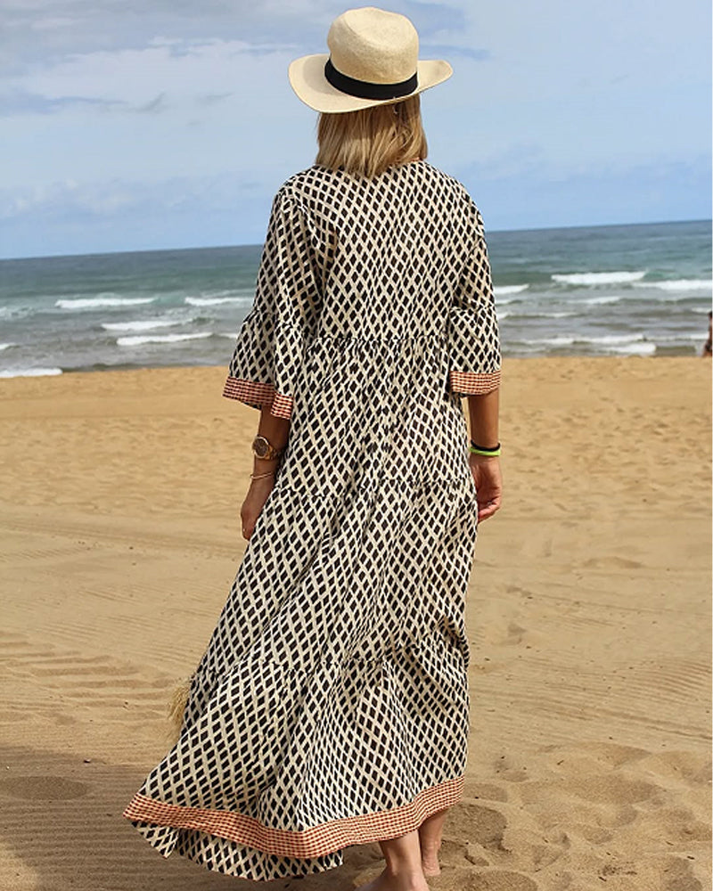 Relesha – Locker Sitzendes Kleid Mit Rautenmuster