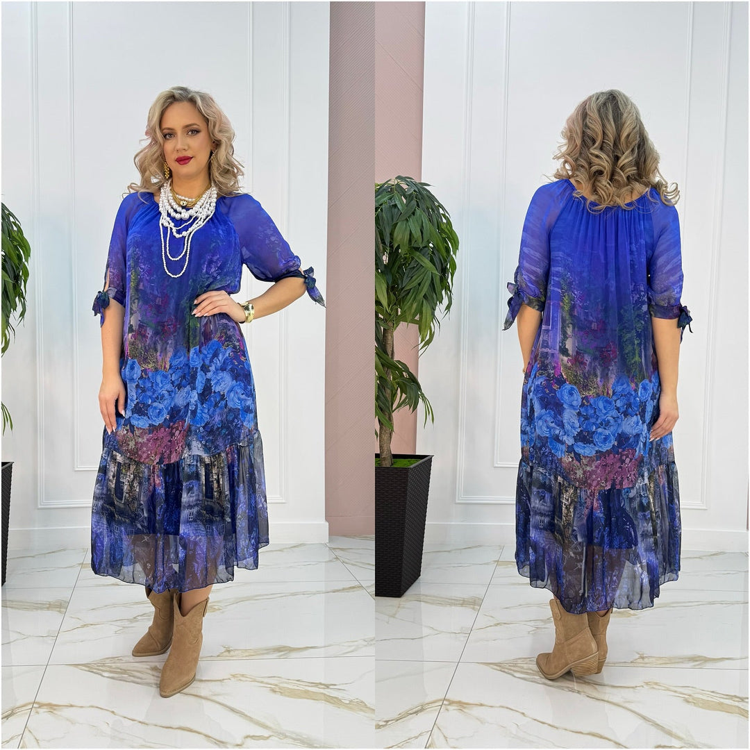 Eliska – Elegantes Maxikleid Mit Blumenmuster