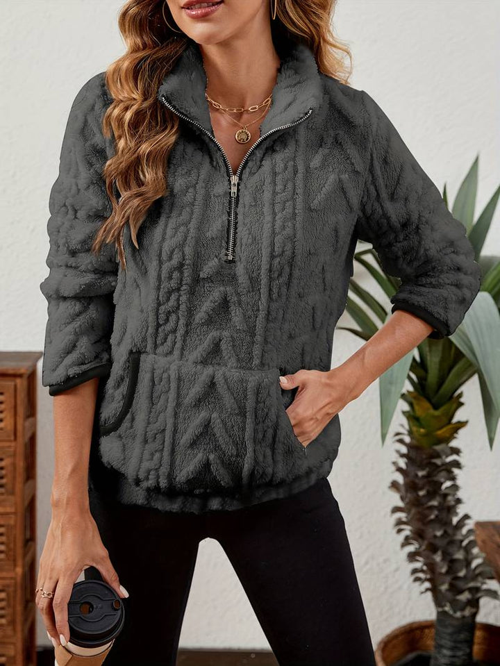 Naama - Halb Reißverschluss Pullover Mit Tasche