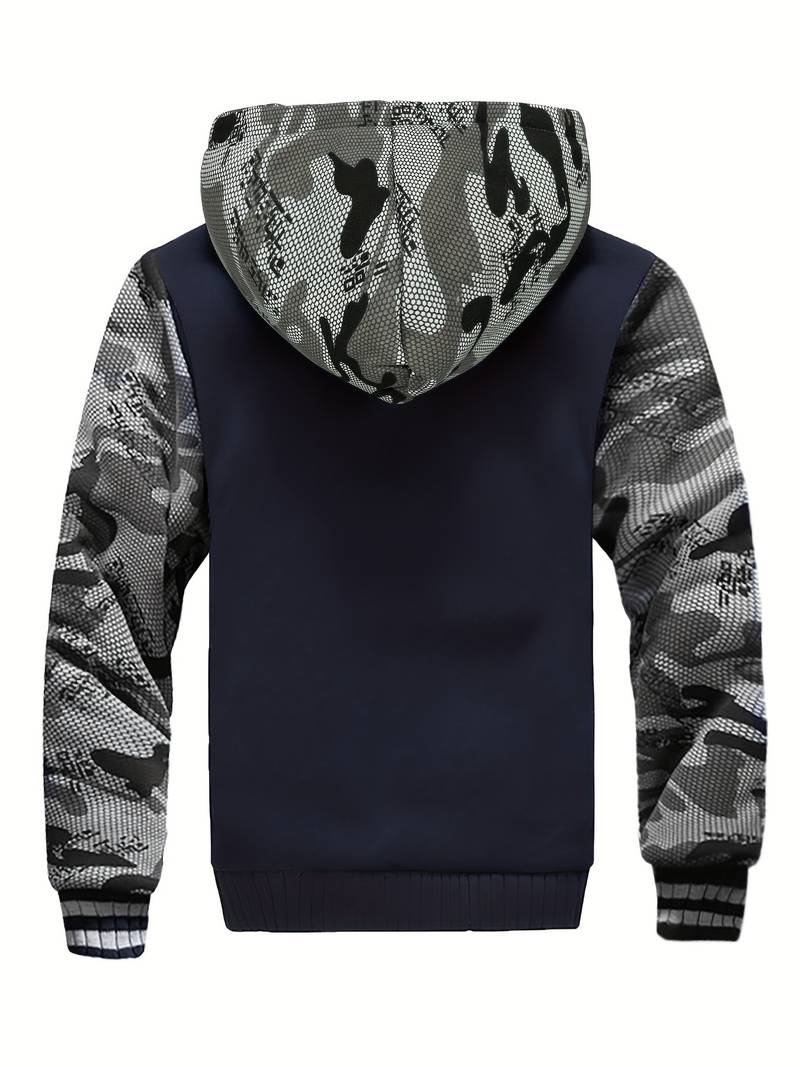 Oziel - Warme Fleece Jacke Mit Kapuze Und Reißverschluss