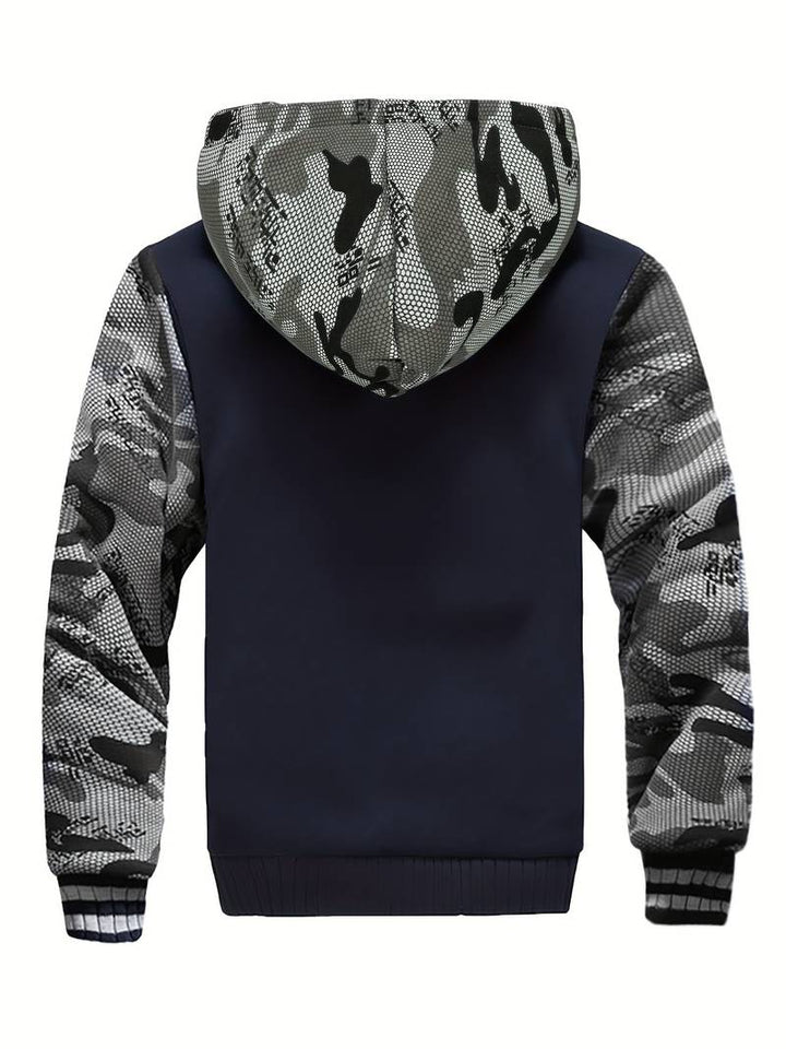 Oziel - Warme Fleece Jacke Mit Kapuze Und Reißverschluss