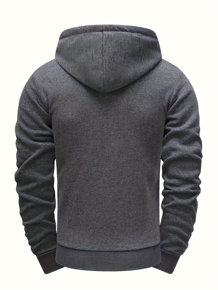 Hendro – Lässiger Langarm Kapuzenpullover Mit Reißverschluss