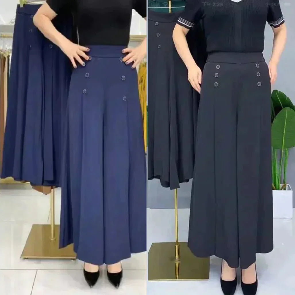 Malou - Stilvolle Bundfaltenhose mit weitem Bein