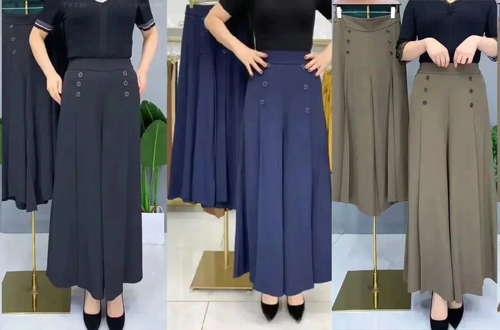 Malou - Stilvolle Bundfaltenhose mit weitem Bein