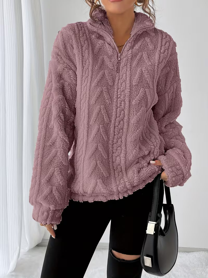 Nessia – Vielseitiges, Warmes Fleece-Sweatshirt