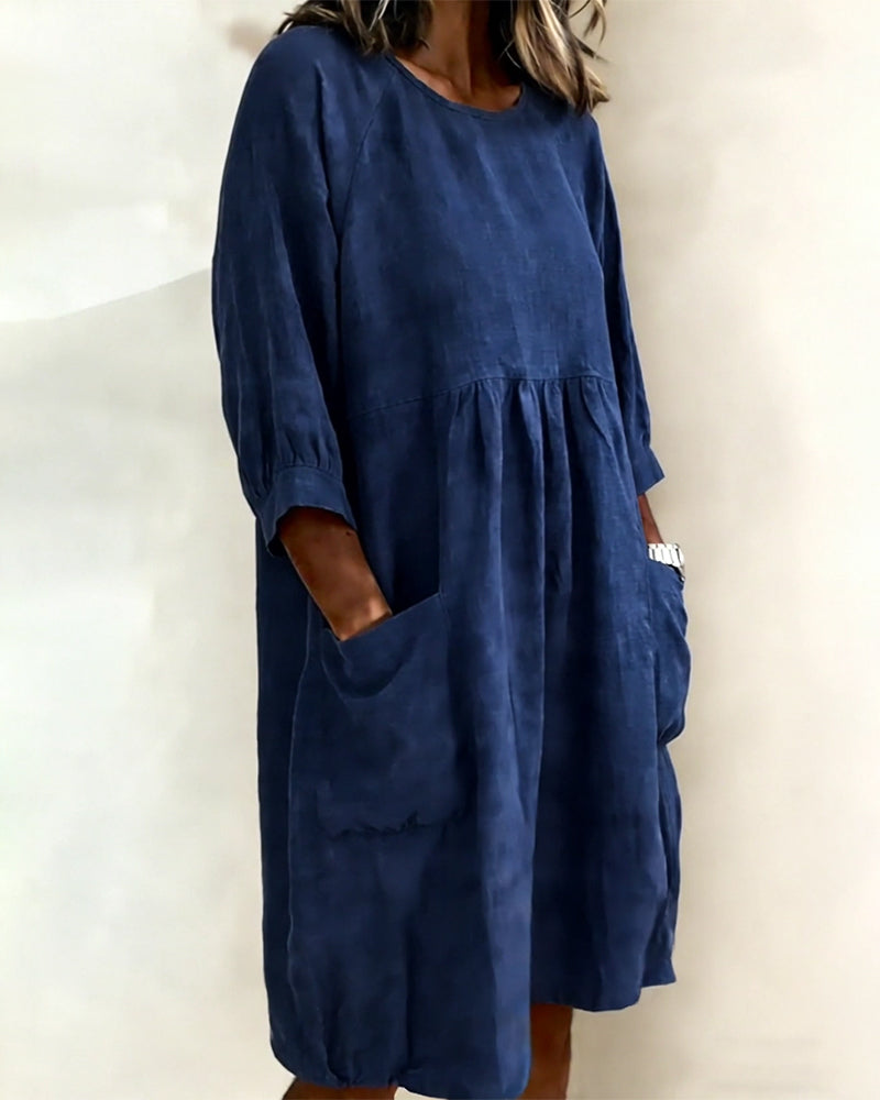 Maleesha - Stilvolles Kleid Mit Weiten Ärmeln