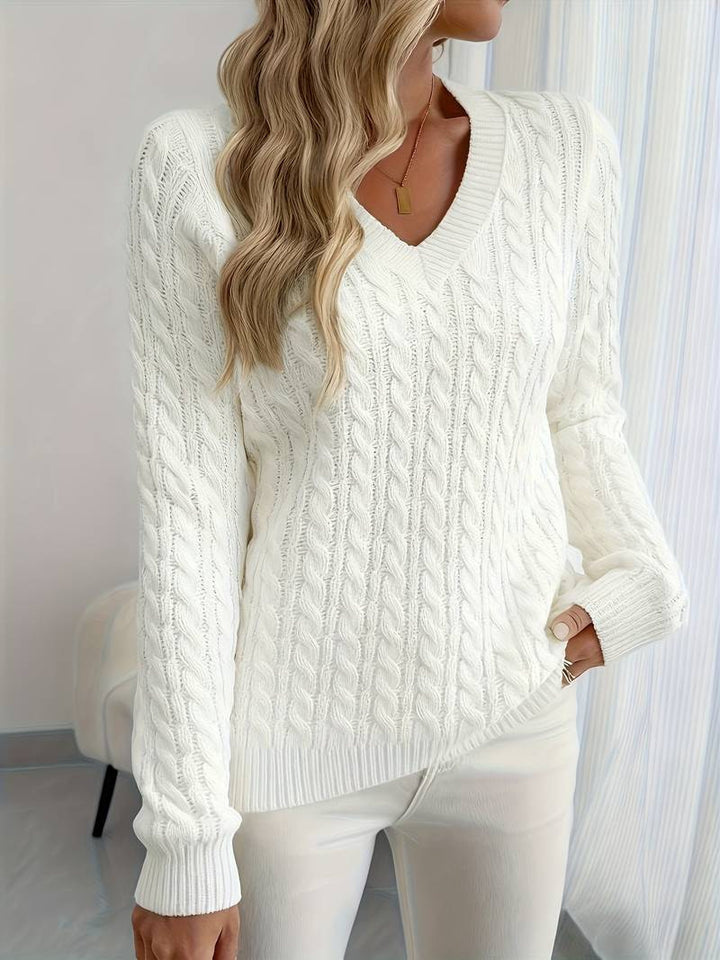 Zivah - Stylischer Gerippter Pullover Mit V-Ausschnitt