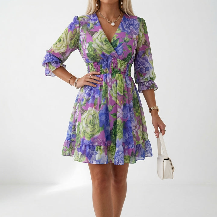 Shilaa – Minikleid Mit Blumenmuster Und Geraffter Taille