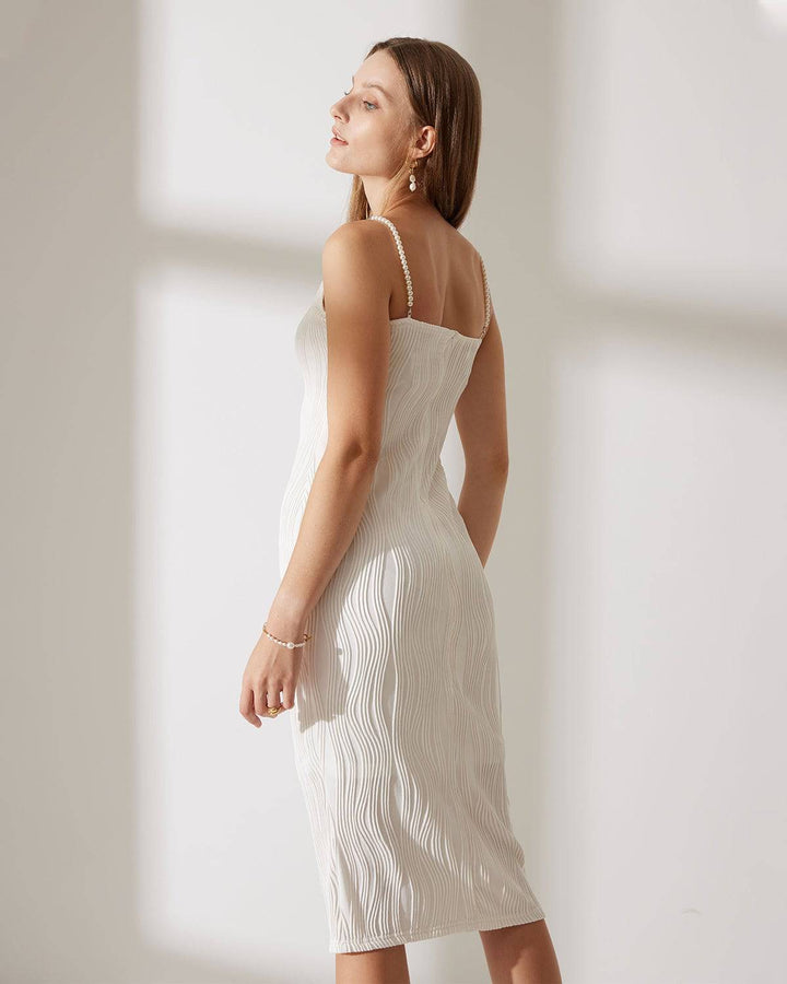 Simonen – Ärmelloses Perlenwelle Midi-Kleid