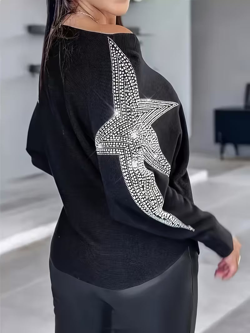 Bernardino - Eleganter Langarm Pullover Mit Sternen Drucken