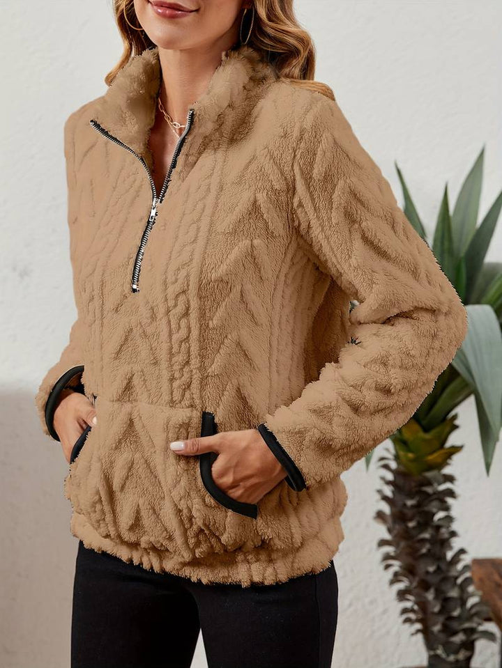 Naama - Halb Reißverschluss Pullover Mit Tasche