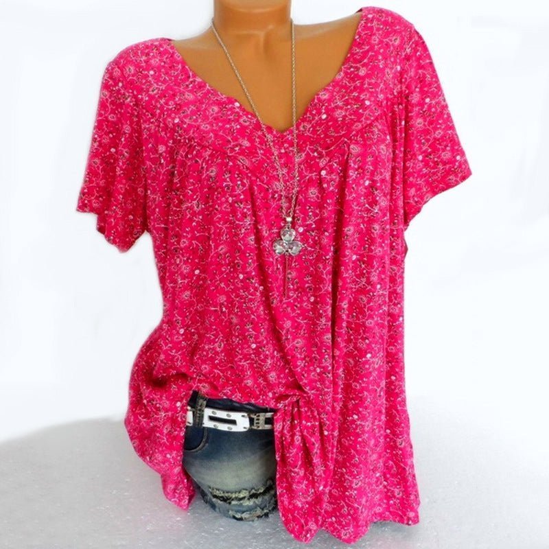 Sarita – Kurzärmelige Bluse Mit Blumenmuster