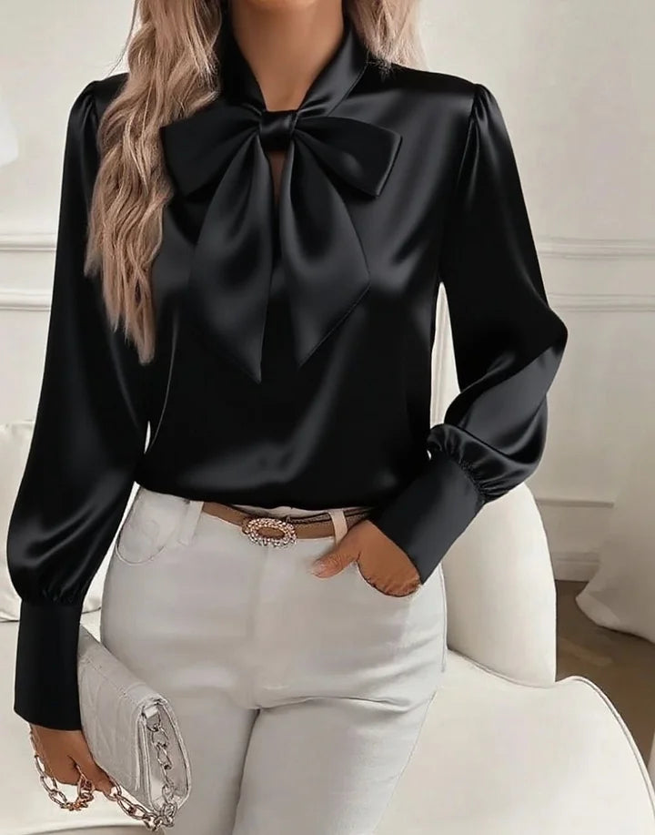 Kanikka – Satin Bluse Mit Schleife