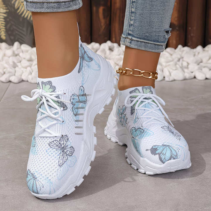 Destinee - Schmetterlingsmuster Schnür Turnschuh