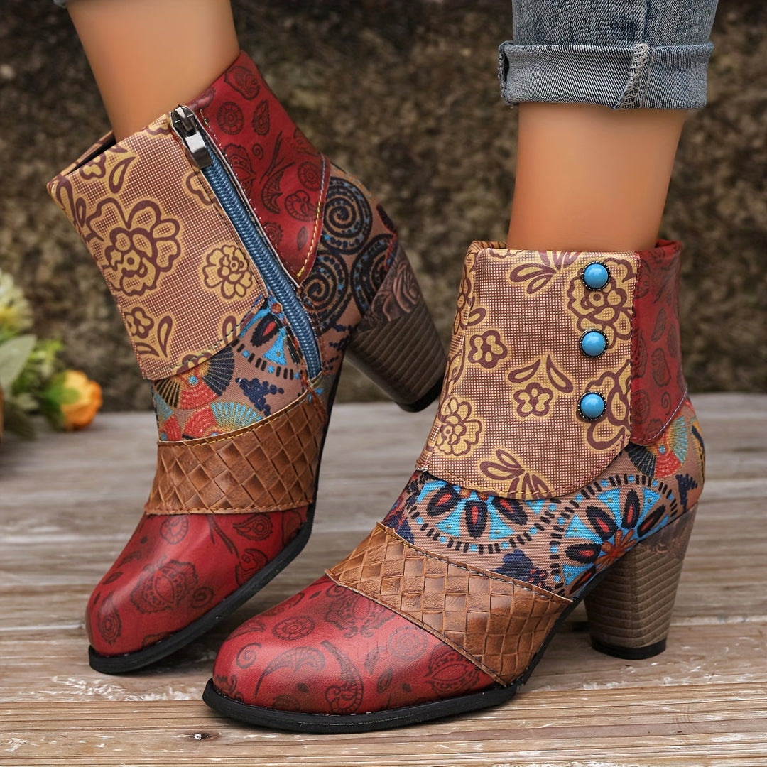 Marylin - Kurze Stiefel Mit Klobigem Absatz