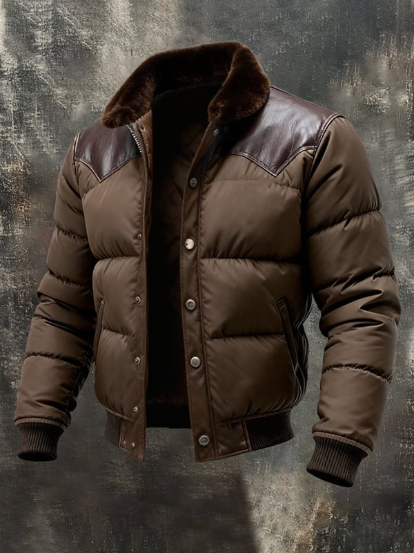 Benzema – Elegante Warme Leder Jacke Mit Langen Ärmeln