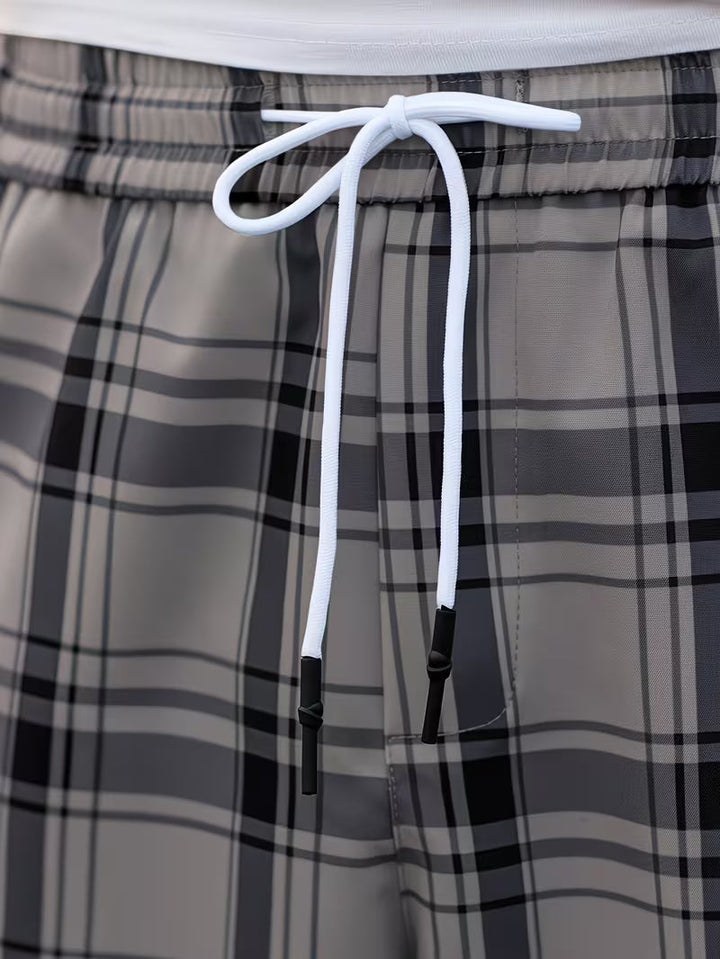 Idriz – Karierte Hose Mit Elastischem Bund
