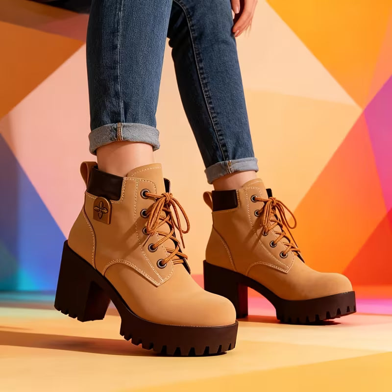 Donjeta – Schnürstiefeletten mit klobigem Absatz