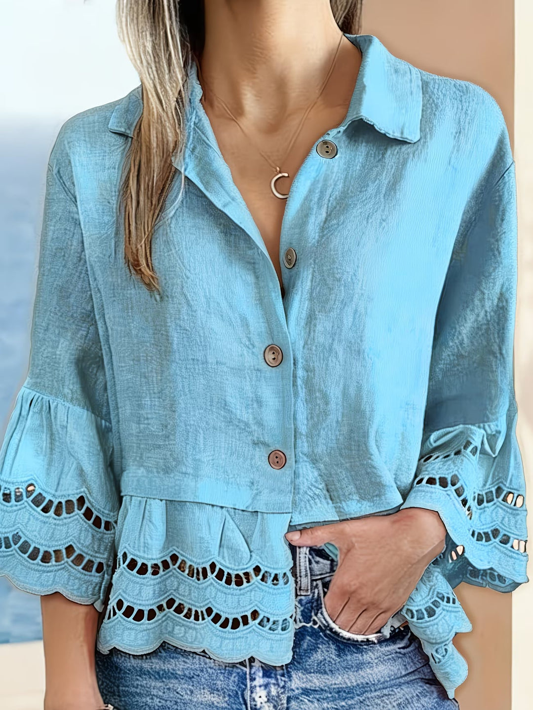 Solenn – Elegante Bluse mit Knopfleiste