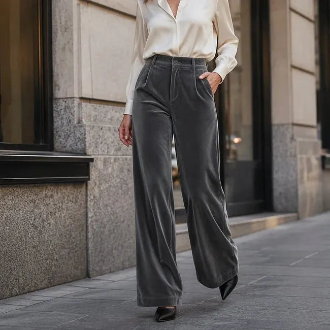 Jana - Hose Mit Hohem Bund Und Weitem Bein