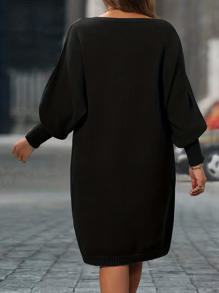 Enkeleida – Winter Kleid Mit Geometrischem Rauten Muster