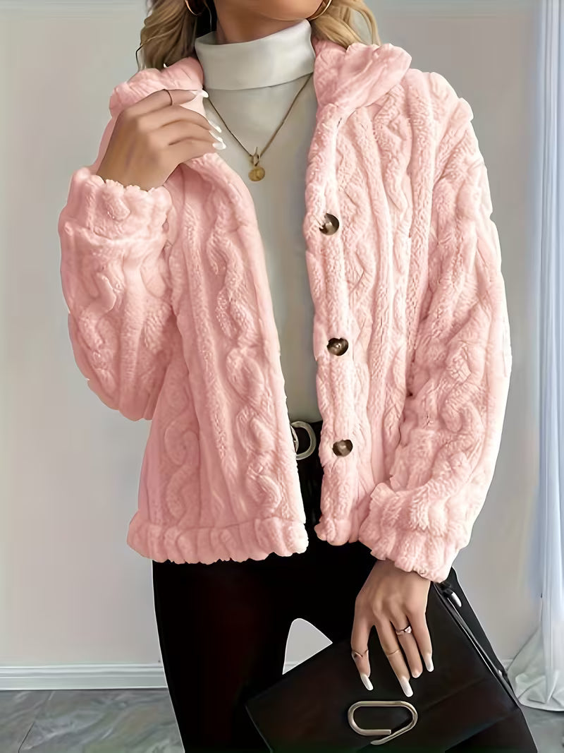 Losina – Teddyjacke MIT Zopfmuster Und Flauschigem Futter