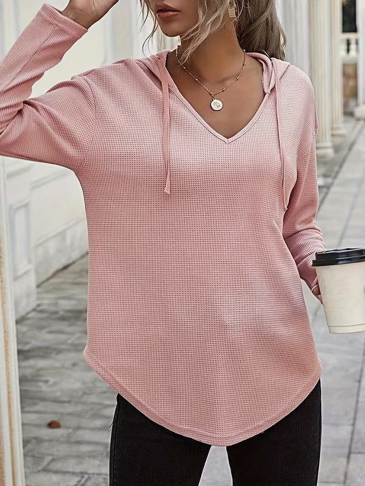Heydi – Langarm Pullover Mit Kapuze Und Abgerundetem Saum