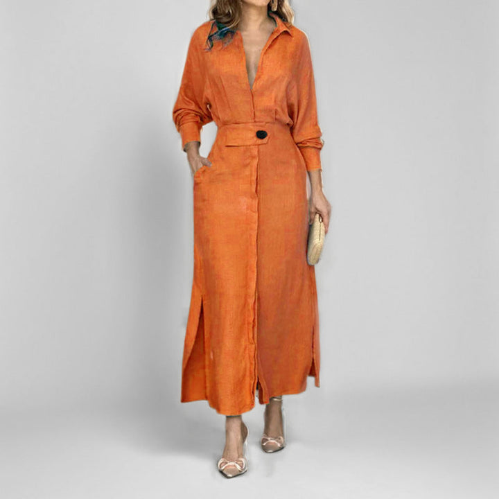 Binalee - Midi Kleid Mit Langen Ärmeln