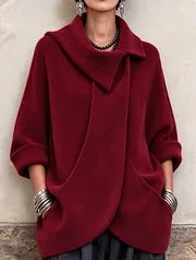 Lenneke – Oversize-Jacke mit Asymmetrischem Kragen und Taschen