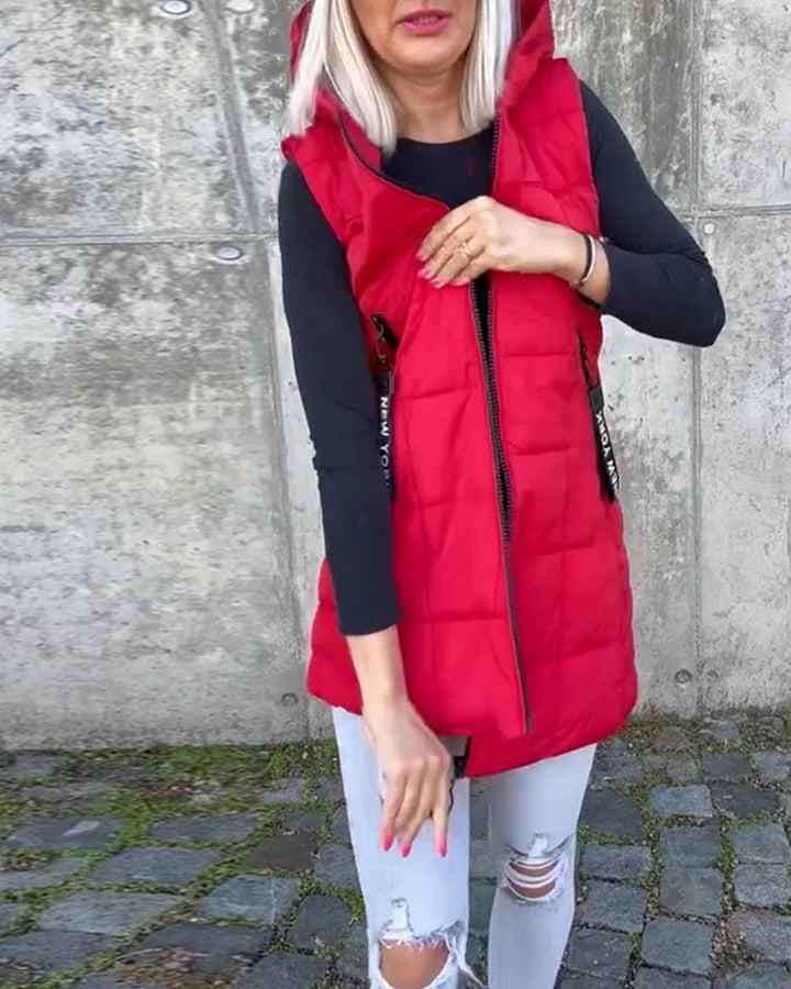 Laruna – Ärmelloser, Wattierter Mantel Mit Reißverschluss