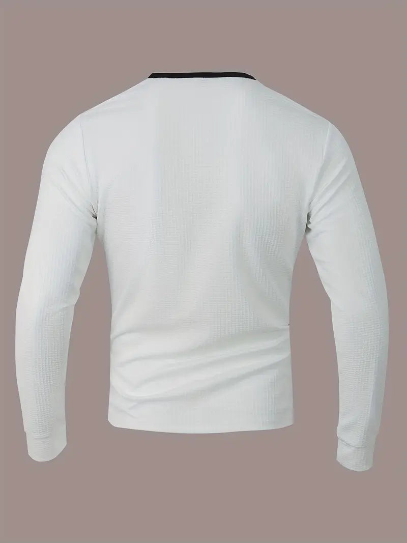 Kyran – Langärmliges Henley Hemd Mit Waffelmuster