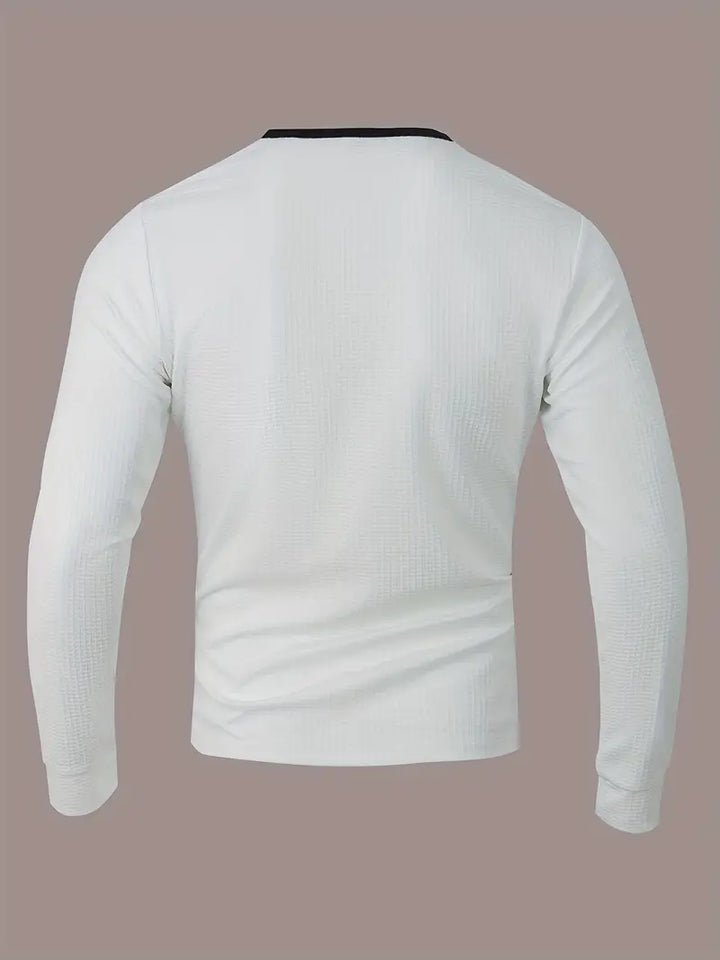 Kyran – Langärmliges Henley Hemd Mit Waffelmuster
