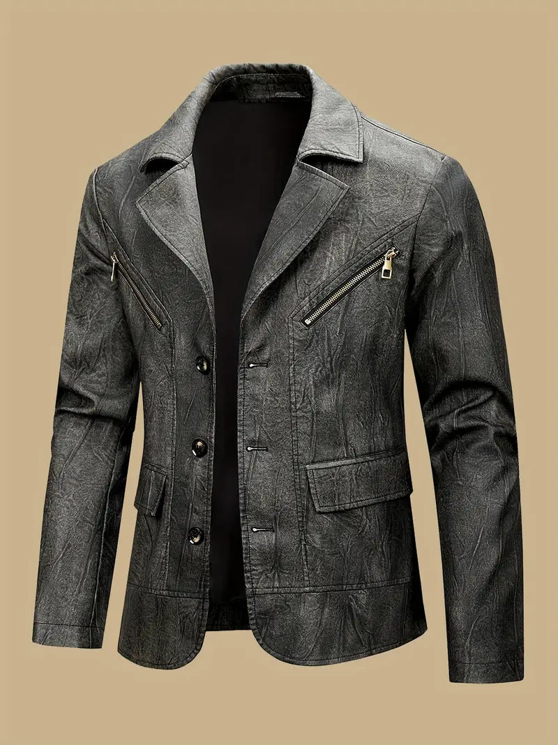 Julien – Leder Jacke Mit Lokomotiv Kragen