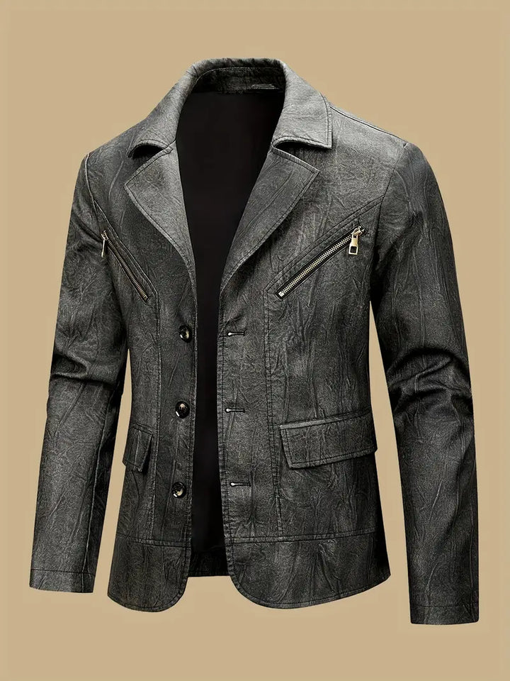 Julien – Leder Jacke Mit Lokomotiv Kragen