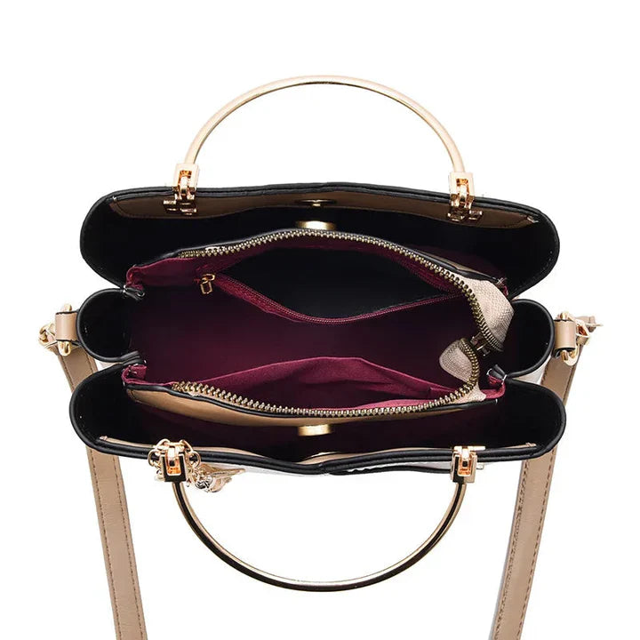 Orianna – Moderne Zweifarbige Handtasche Mit Signatur