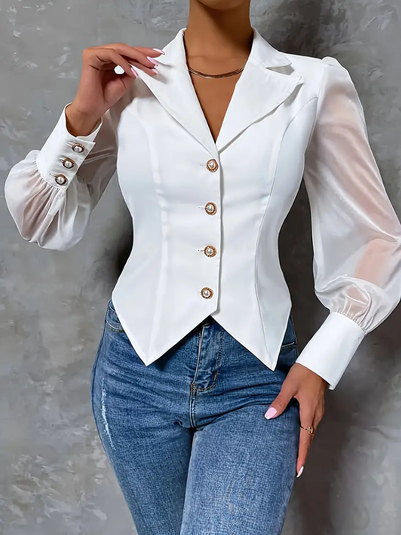 Yurelle – Elegante Bluse mit Stehkragen
