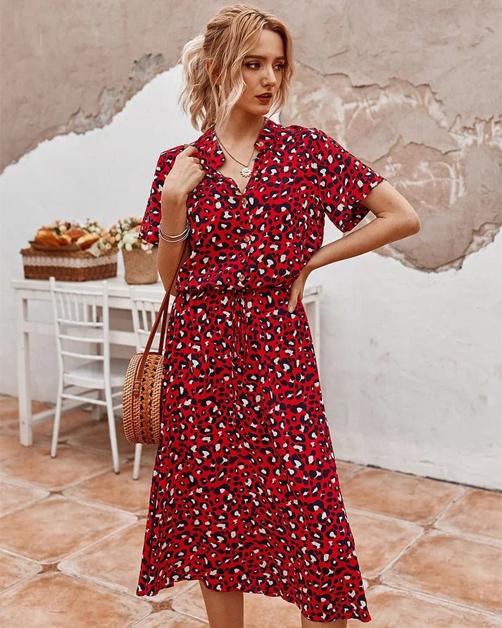 Carine - V Ausschnitt Kleid
