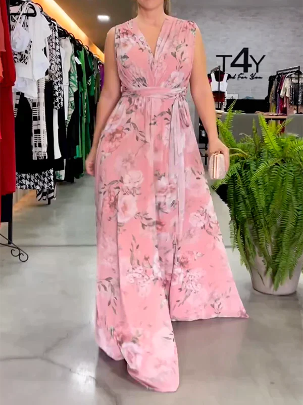Latifah – Elegantes Maxikleid Mit V Ausschnitt