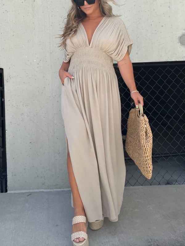 Neisya – Maxikleid V-Ausschnitt und Schlitz