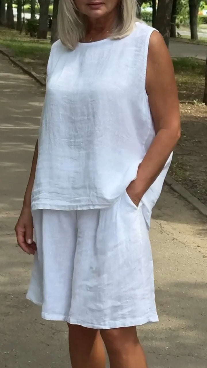Jileana – Atmungsaktive, ärmellose Bluse Und Lockere Kurzhosen
