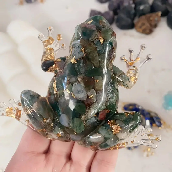 Frostone – Kristallfrosch Skulptur Für die Wohnraum Dekoration