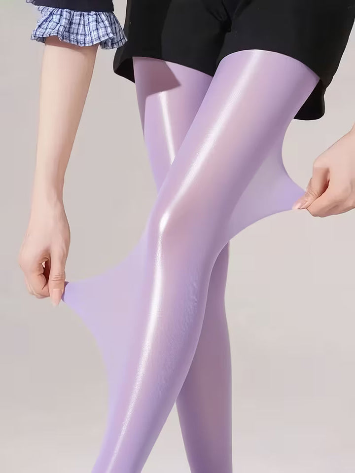 Bekah – Hochglänzende Stretch Strumpfhose Mit Fußteil
